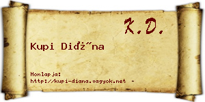 Kupi Diána névjegykártya
